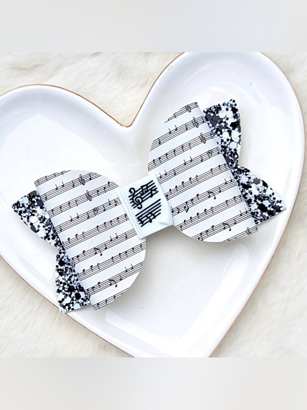 Sheet Music Glitter Bow